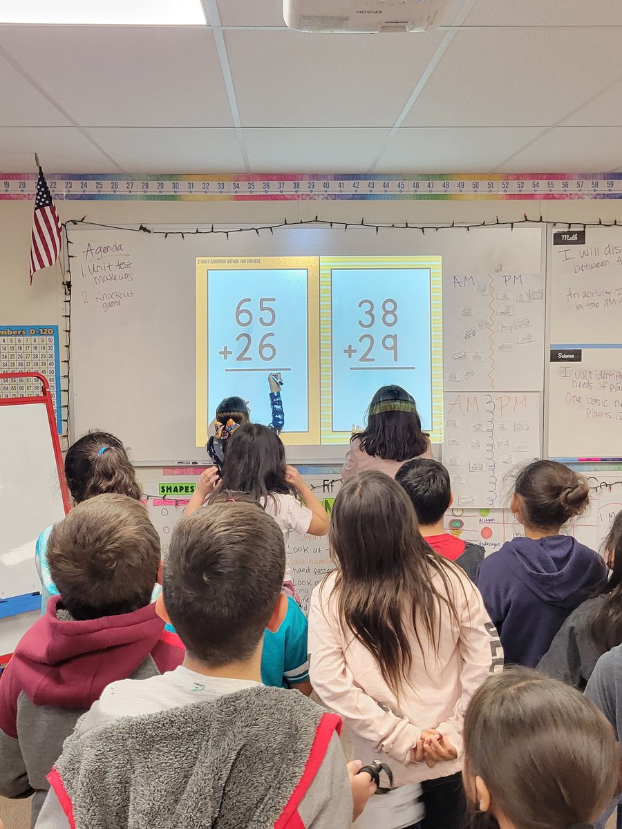 Rebash20709's tweet photo. We played a game of Knockout today to practice 2 digit addition. The kids loved it, were engaged and practiced teamwork.@EastsideCISD @terribnsn @aharris_math https://t.co/tP3Z1pjM60