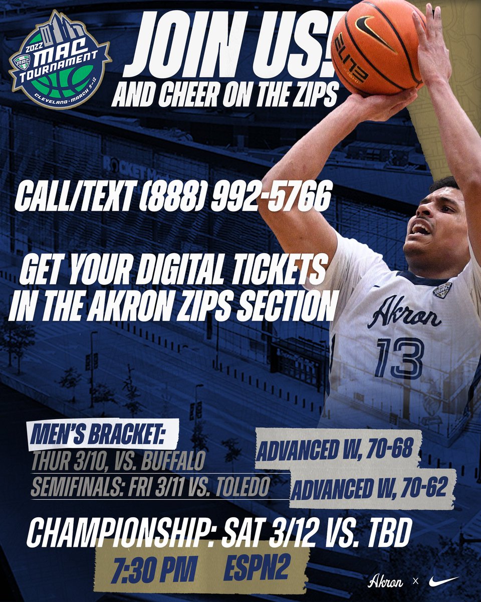 Call or text 888-992-5766 now to get you tickets for the Championship game in the Zips section!