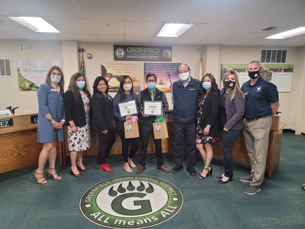 ASA_PolarBears's tweet photo. Congratulations to Mr. Luis Dominguez, SDC teacher and Ms. Araceli Contreras, parent liaison for being recognized at the GUSD board meeting for their dedication to excellence, students, and our community. @zjgalvan @verodher @MissRobinsonG4 @nvirgen26 #PolarPRIDE https://t.co/23jSUBFgHL