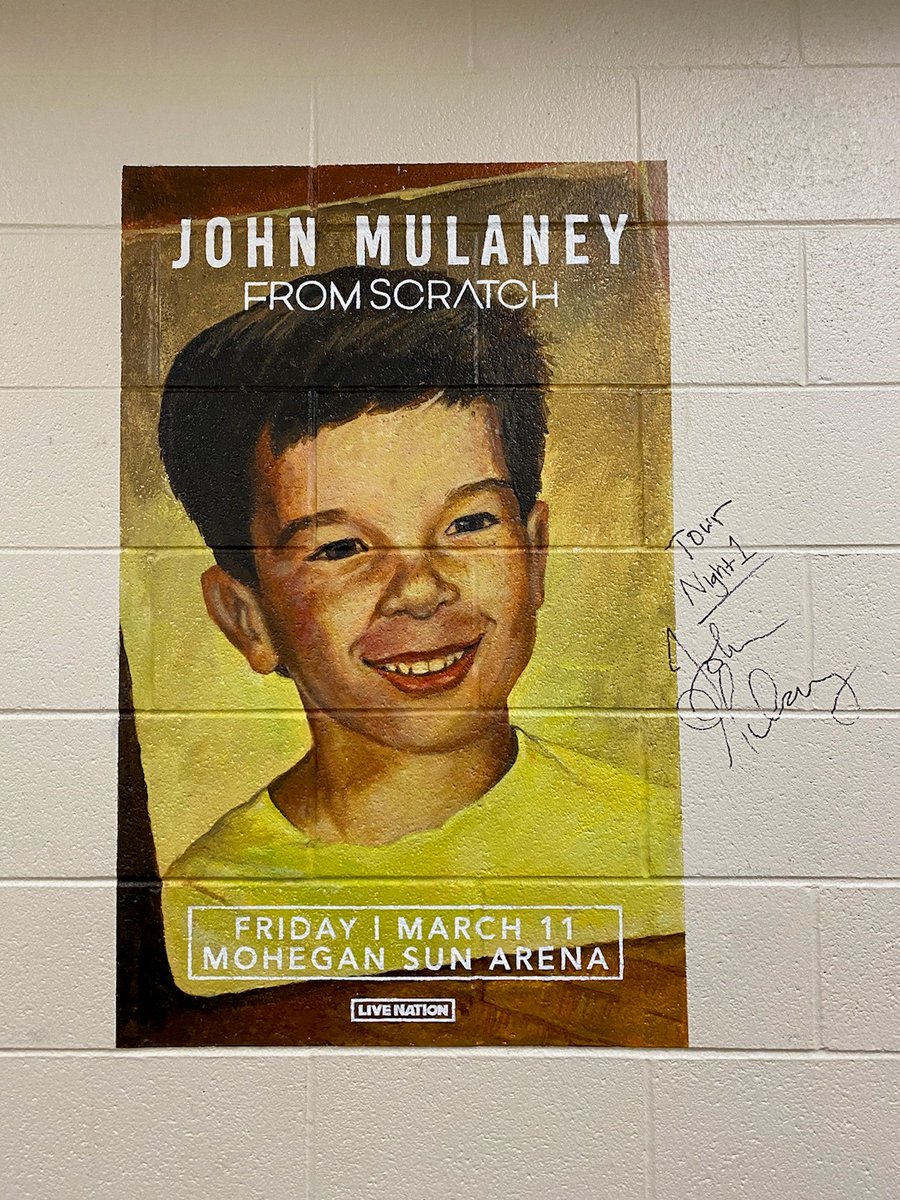 MoheganArenaPA's tweet photo. Incredible night 🤣🤣🤣
Thank you @mulaney for opening your From Scratch Tour right here in #WilkesBarre and to the capacity crowd for sharing an evening of laughs with us.
👏❤🙏🔥
Wall art courtesy of John O'Connell
#JohnMulaney #FromScratch #FromScratchTour #HereInLC https://t.co/vH8cFGQRCs