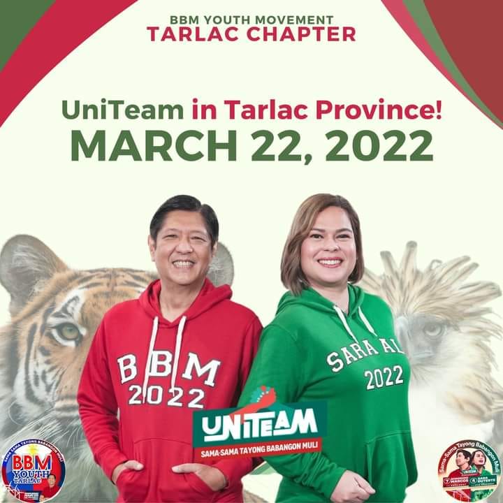 whoopskiby's tweet photo. Eto na nga ang tsaa sa Tarlac
BBMSara's Tarlac rally was originally scheduled on Mar 26, kaso upon finding out na Mar 23 yung rally ni VP Leni, they moved theirs to Mar 22 para if gamitin man daw ng camp ni VP Leni yung same venue, mahirapan sila mag-design overnyt
#LeniKiko2022 https://t.co/xDPtPJqqNe