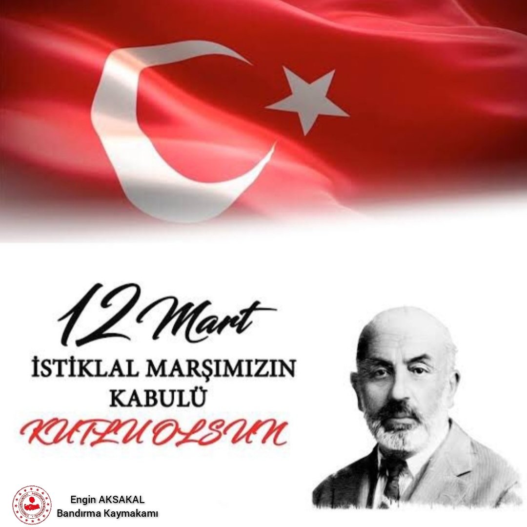 İstiklal Marşımızın kabulünün 101.yıl dönümünde, Milli Şairimiz #MehmetAkifErsoy başta olmak üzere istiklal mücadelemizin tüm kahramanlarını saygı, rahmet ve minnetle anıyoruz.

🇹🇷#12MartİstiklalMarşınınKabulü🇹🇷