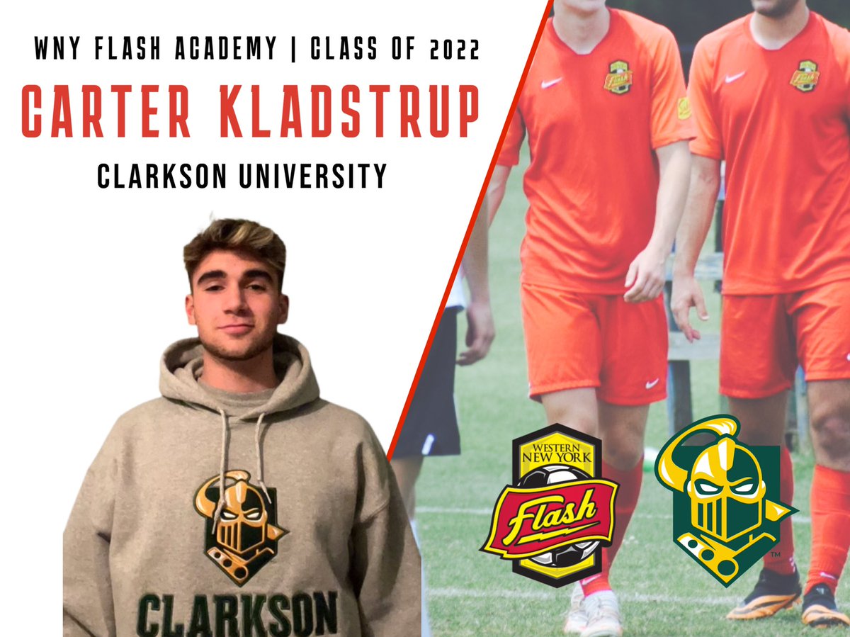 WNYFlashAcademy's tweet photo. Congratulations to Carter Kladstrup (03/04B ECNL) on his commitment to continue his education and soccer playing career at Clarkson University!
#FlashClassOf2022
#FlashFamily
#ChangingTheLandscape https://t.co/fOD0DtgiUk