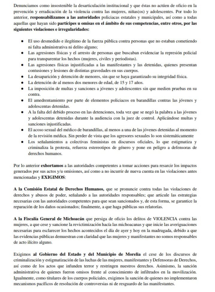 ColectivaMapas's tweet photo. #8M #DerechoALaLibreManifestación #Morelia ¡Alto a la criminalización de la protesta!
¡Alto a la estigmatización de las NIÑAS, ADOLESCENTAS, JÓVENAS, MUJERES y DEFENSORAS DE DERECHOS! ¡¡EXIGIMOS JUSTICIA Y NO NOS DETENDREMOS HASTA OBTENERLA!!🔥🔥🔥@ARBedolla @AlfonsoMtz_Mx https://t.co/INMnCoYOVL