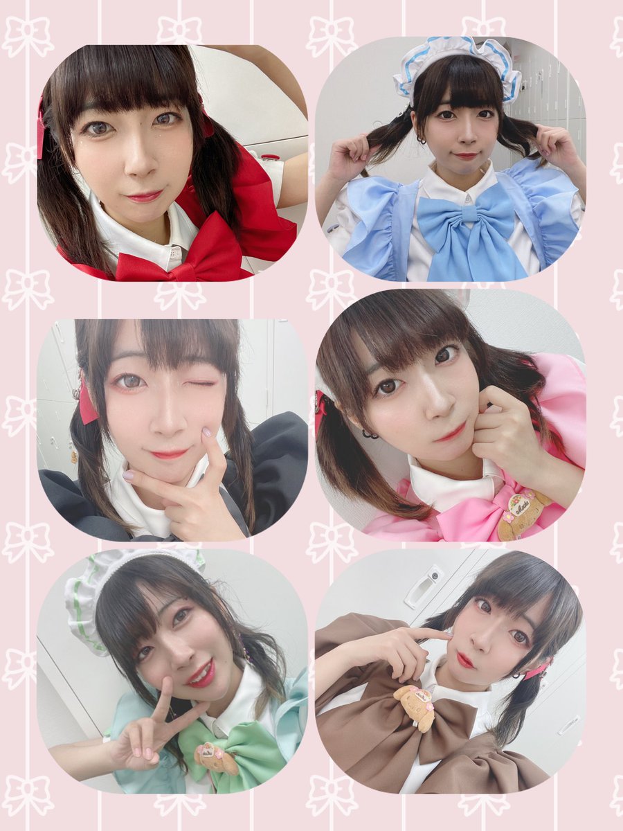 興味ないと思うけど比較！
お給仕始めたてから全色揃ったときとレギュラーメイドになってから✌️
(レギュラーなってからツイン多めだったらしい)
圧倒的に加工強くなたね笑
赤制服また着れたのは本当に嬉しかった！！