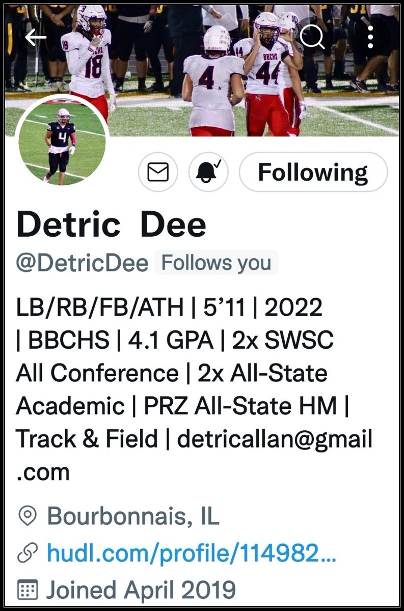 Shoutout to Caige Williams <a href="/CaigeWilliams/">Caige Williams</a> &amp; Detric Dee <a href="/DetricDee/">Detric  Dee</a> Uncommitted 2022's doing great things mentoring, helping &amp; playing w/ BBCHS Special Olympic United Team
@PRZJordan <a href="/DeepDishFB/">DEEP DISH FOOTBALL</a> @Rivals_Clint 
<a href="/Bryan_Ault/">Bryan Ault - Midwest Scout</a> 
<a href="/EDGYTIM/">Timothy “EDGYTIM” OHalloran</a> 
<a href="/PrepredzoneIL/">Prep Redzone Illinois</a>  <a href="/LockedOnRecruit/">Markus Barnett | IndyWeOutHere</a> <a href="/Spotlight39_Pod/">SPOTLIGHT 39</a>