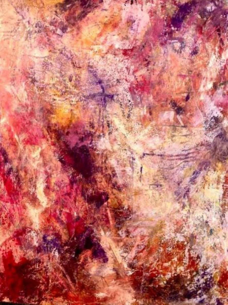 Artescape's tweet photo. One of my latest Oil and cold wax paintings. Feeling the passion in "Rapture." https://t.co/e1gZY6E2rh
