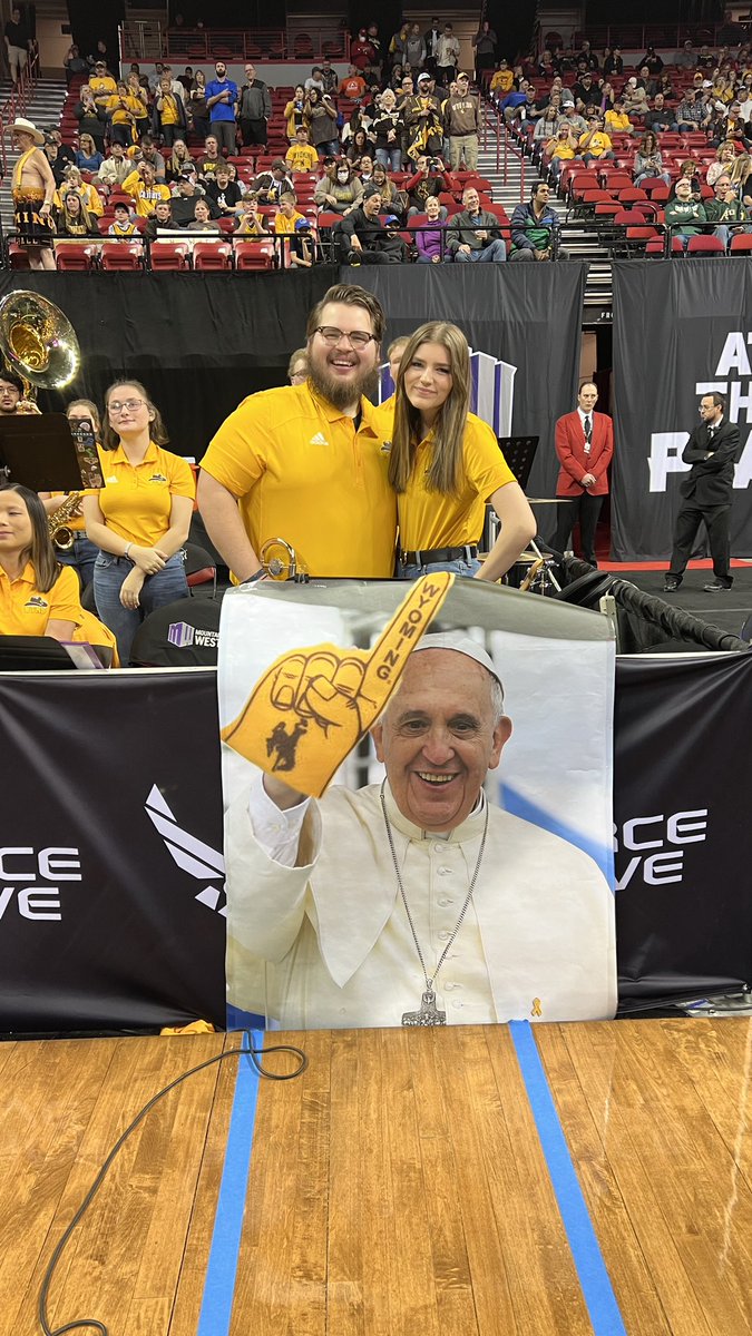 Western Thunder MB (@uw_wtmb) on Twitter photo The Pope is in the building. Let’s go Pokes!! <a href="/UwSignGuys/">UWSignGuys</a> <a href="/wyombbmanagers/">Wyoming MBB Managers 7-3 (5-3 in conference)</a> The Pope is in the building. Let’s go Pokes!! <a href="/UwSignGuys/">UWSignGuys</a> <a href="/wyombbmanagers/">Wyoming MBB Managers 7-3 (5-3 in conference)</a>