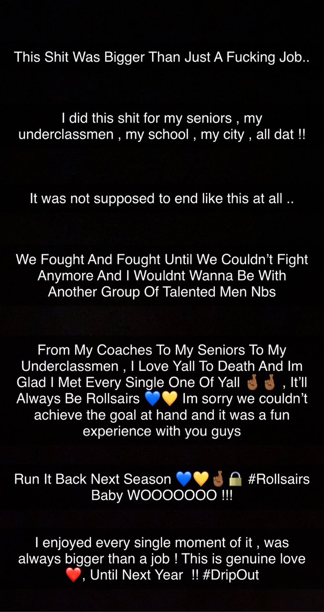 Dripgates's tweet photo. It Wasnt Supposed To End Like This 💔 …. #RunItBackNextSeason #DripOut #Rollsairs 💙💛 Thank You To Everyone Who Had Supported Me And My Guys This Season It Means Alot & We Will Be Back Next Year 🔒💯 https://t.co/FbwW5BjZUl