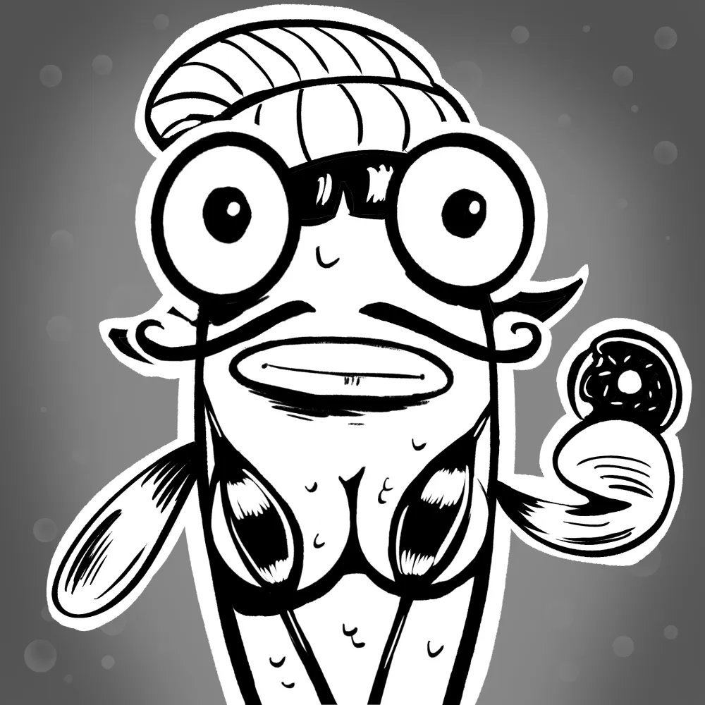 FishFriendsnft's tweet photo. Nothing wrong with this... 

🍩 🙈 ✌️ 💦 

#donuts #moustache #tits #beanie #cartoon #fish #art #nftart #drawwhatyouwant #fishfriends #nsfw #lol https://t.co/IZ4EVOEsrm