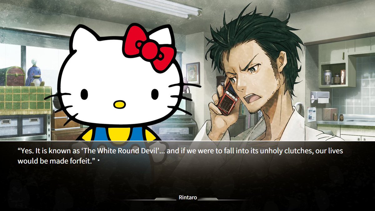 NoisyPixelNews's tweet photo. Fan Group (@ns2c_) Translates Official Steins;Gate x Hello Kitty Visual Novel - https://t.co/8yl2DW6cp5 https://t.co/EA3UO6Ycpk
