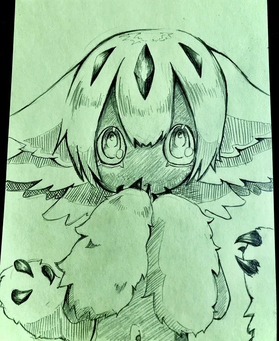 なんそすか?早く撫でるそす。 #イラスト #メイドインアビス #ファプタ #アナログ絵 #絵描きさんと繋がりたい