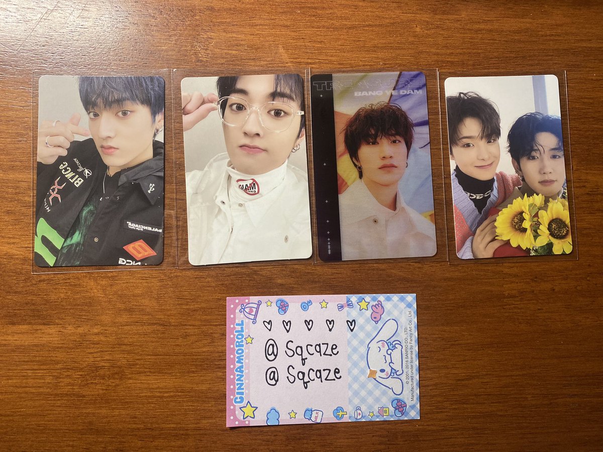SqCaze's tweet photo. ปล่อยการ์ด 
ฟตบ.บั้มเขียว โตะ 200 รวมส่ง
ฟตบ.บั้มฟ้า โตะ 200 รวมส่ง
เบเน kpopmerch เยดัม 100 รวมส่ง
ยูนิตคู่ จีฮุนมาชิโฮะ 100 รวมส่ง
#ตลาดนัดtreasure #ตลาดนัดเด็กสมบัติ https://t.co/VV926TM9wP