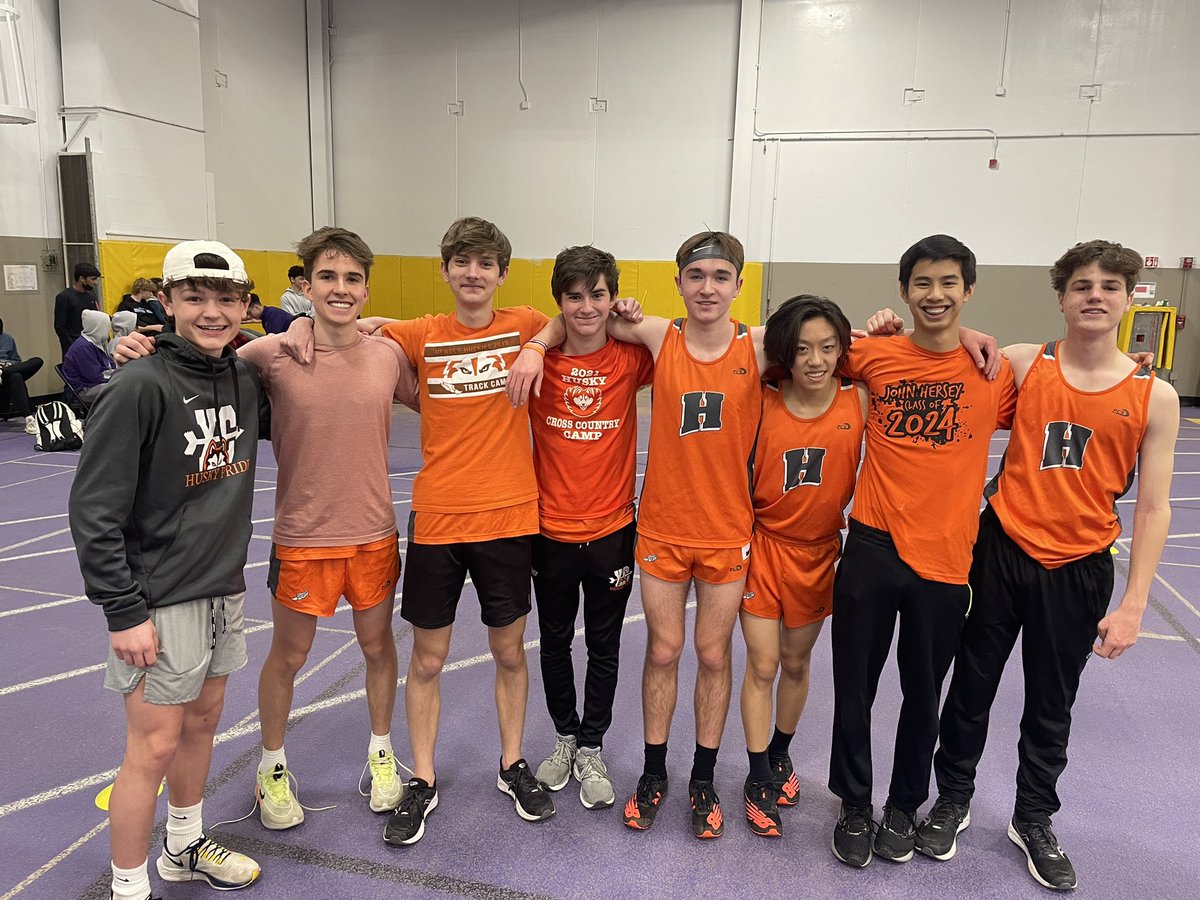 HerseyXC's tweet image. Frosh/Soph Conference CHAMPS for the @HerseyHuskies! Complete team effort! Huskies scored in 13 of the 15 events! Event champs in the 4x8, 4xLap, and long jump! Varsity conference is next Saturday. Thank you @RMHSBOYSXCTF for hosting! @BoysHersey #StrongerTogether #FastIsFun