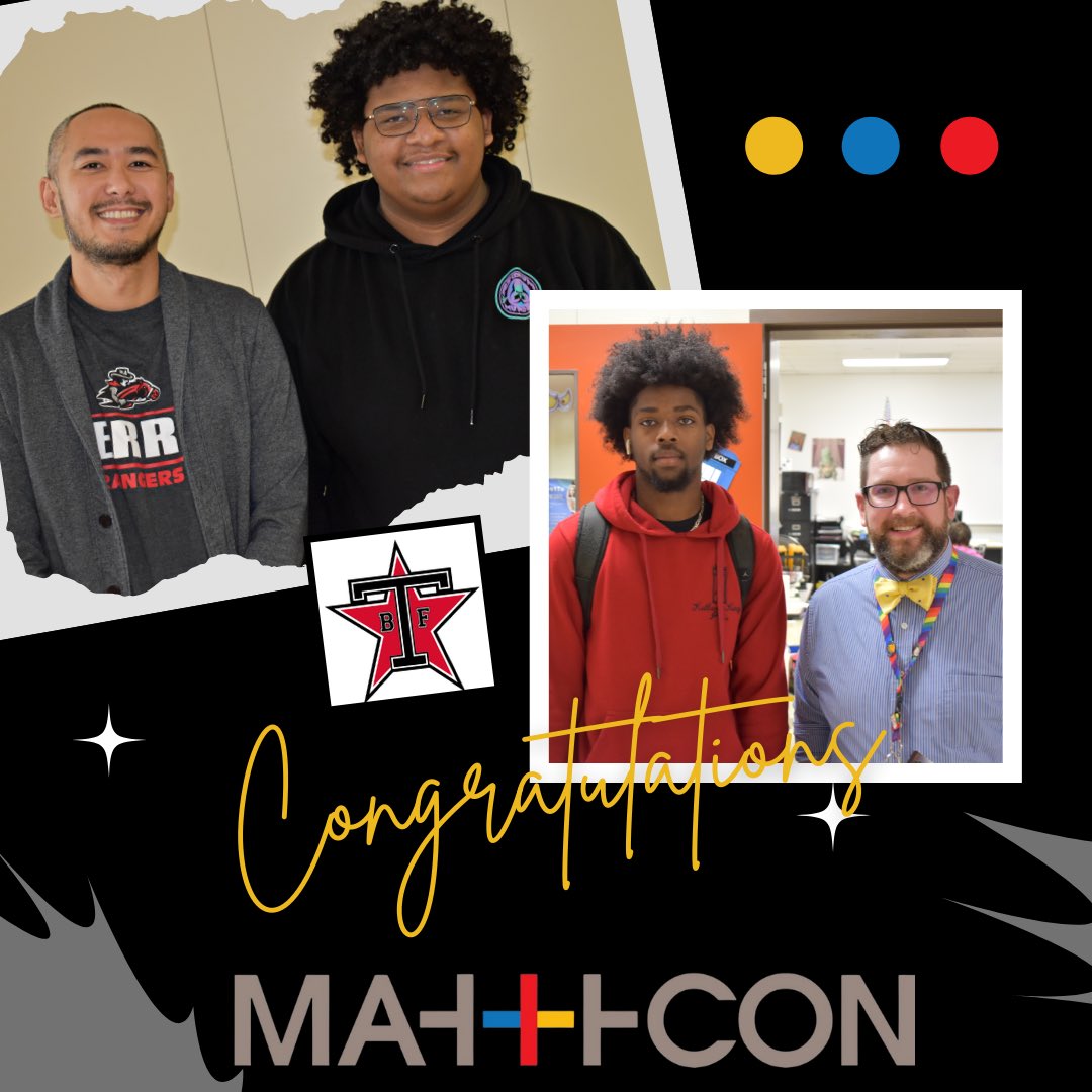 AlgebraAndria's tweet image. What a great week in #LCISDMath!  MathCON announced finalists on Wednesday &amp;amp; LCISD had 8 students qualify to compete in the final round of the competition in Chicago! Here are our Terry HS finalists: Lance Vargas and Dae-Shon Green!  Congratulations! @LamarCISD @Terry_Rangers