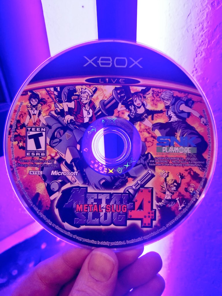 Tryenamy's tweet photo. Found my OG Metal Slug 4 disk! Come watch Cathy and I play it tonight. 9pm (Mst) https://t.co/W6cUjdb9mi https://t.co/mNMYzXU4wD