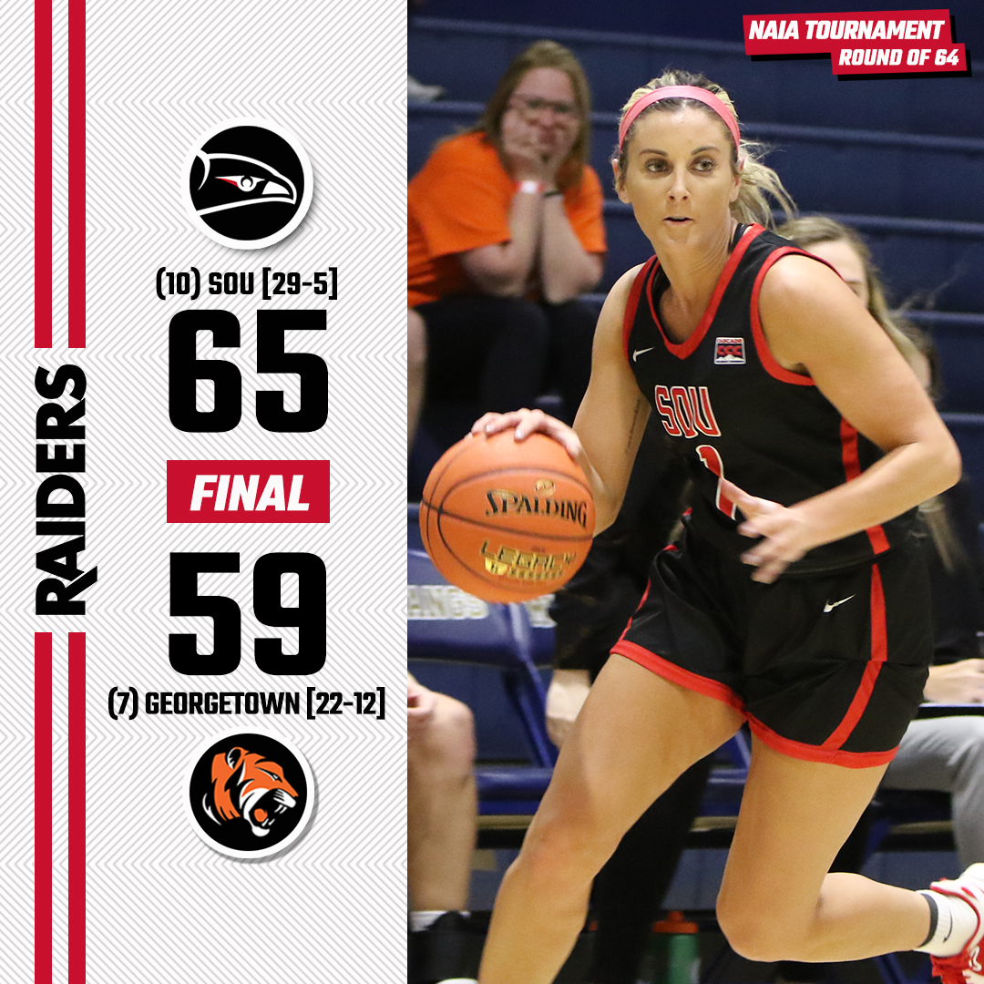 SOURaiders's tweet photo. 🚨 Upset alert in Santa Clarita! 

🔴 Kenadee Honaker | 16 pts, 7/12 fg, 7 reb
⚪️ Syd'Nee Fryer | 12 pts, 13 reb, 3 blk
⚫️ Brianna Phiakhamngon | 10 pts, 4 stl

@SOURaiders_WBB is moving on to the Round of 32, Saturday at 7PM! https://t.co/wfSGODHCSa