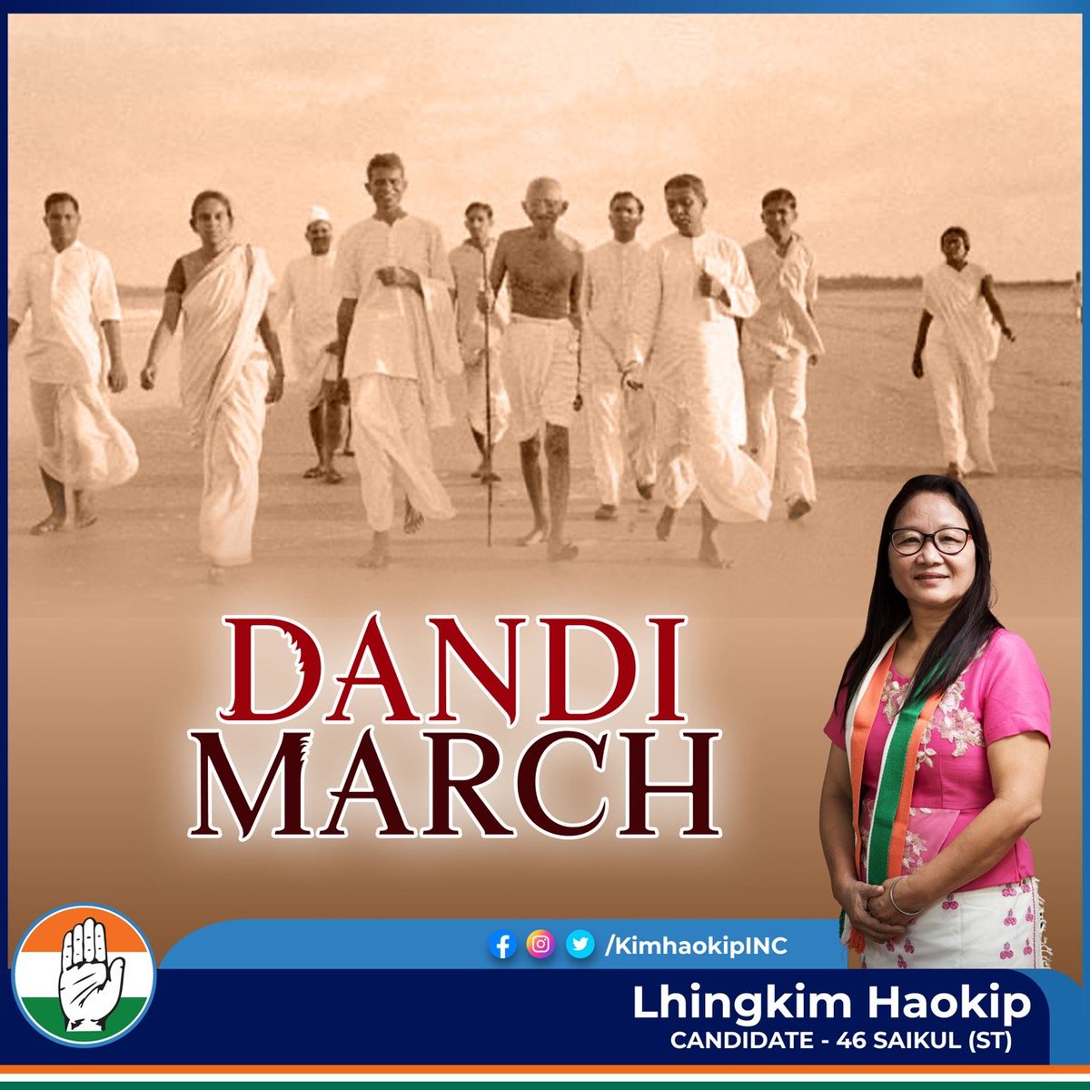 KimHaokipINC's tweet photo. Mahatma Gandhi embarked on the famous #DandiMarch Salt Satyagraha which shook the foundations of the British empire. Several women freedom fighters joined him during this historic way of protest. 

We shall always be indebted flag-bearers of freedom https://t.co/svpRvapupD