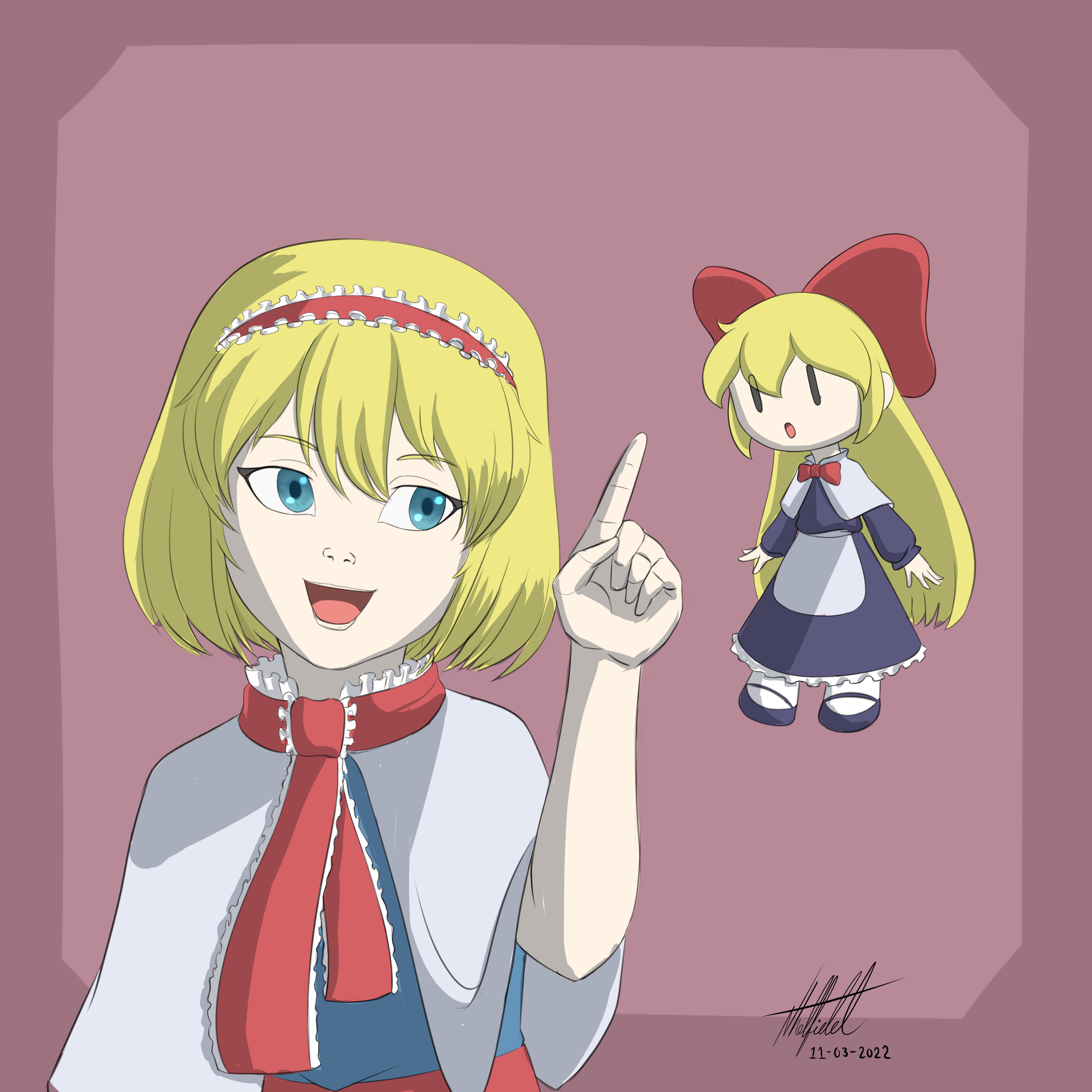 Nlhetfield Alice And Shanghai I Really Like How I Drew Shanghai Touhou Alicemargatroid アリス マーガトロイド 上海人形 東方project T Co Muf59ogoug Twitter