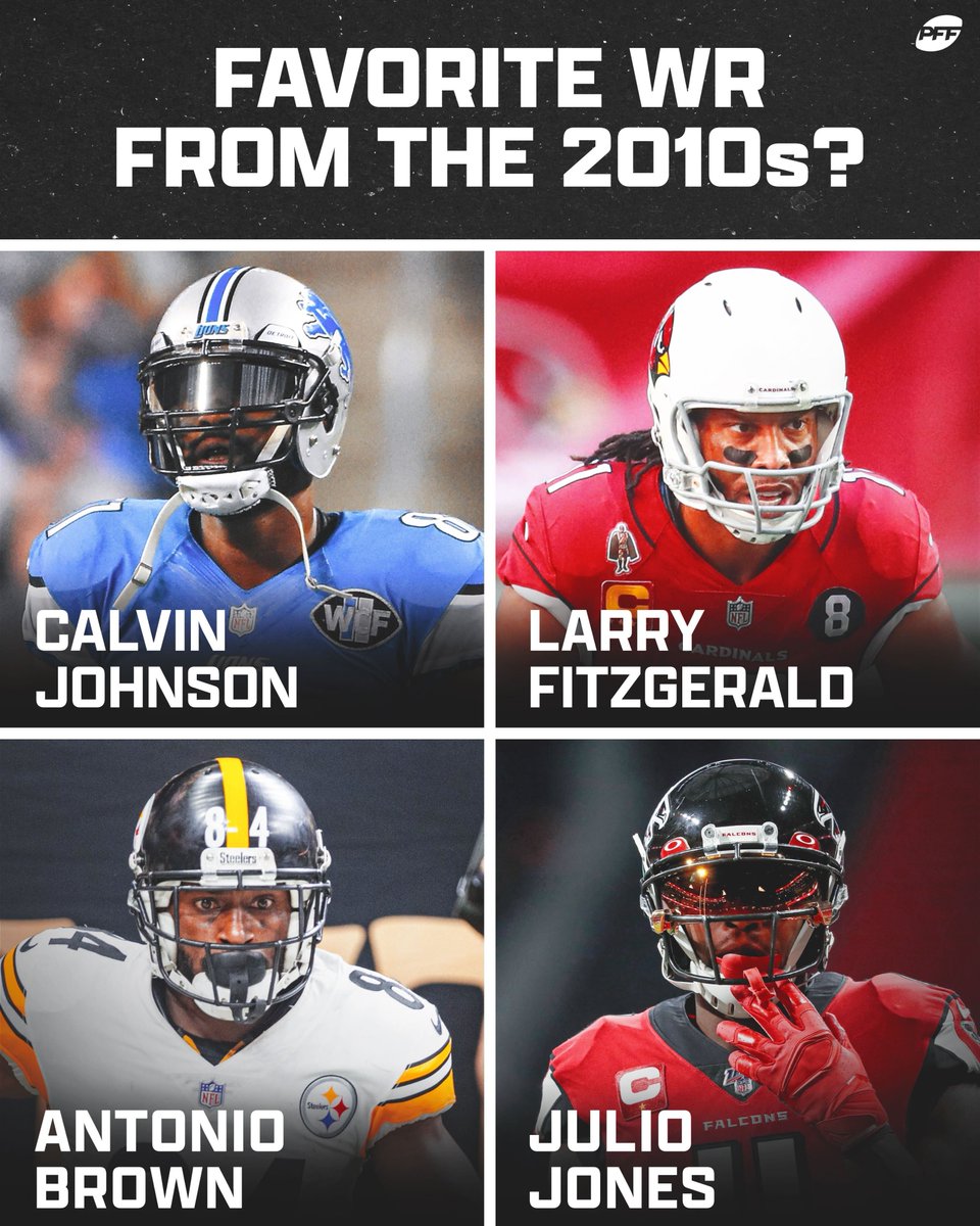 PFF's tweet image. Who was your favorite WR from the 2010s? ⭐️