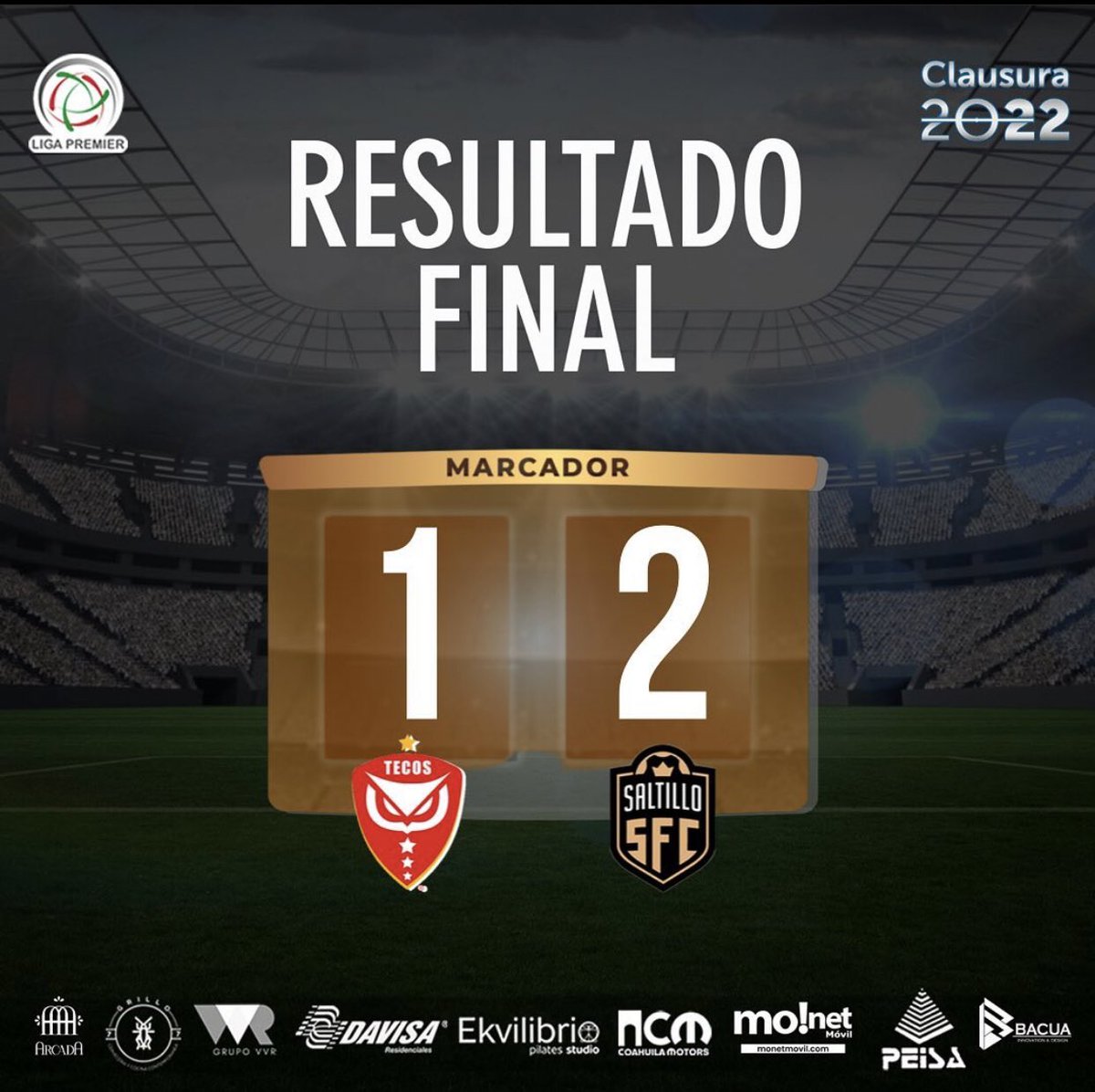 SaltilloFCFans's tweet photo. 🚨ULTIMA HORA🚨 Victoria de los gladiadores de @SaltilloFC qué hazaña con 9 hombres en la cancha y ganando de visitante ante @FCTecos ! @vanguardiamx @rcg_media @jjmoralesc @RSraya2 @angelbenites @GeraArancivia @jm_fraustro @AremaSaltillo https://t.co/2tQzOgjkrA