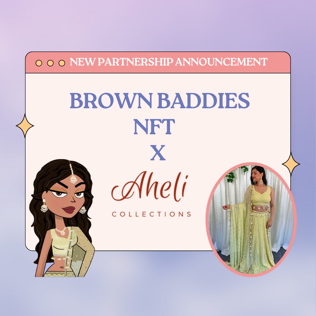 BrownBaddiesNFT's tweet photo. *OUR FIRST PARTNERSHIP!*
Aheli was launched to address the gap in the Australian market for affordable South Asian fashion. We have some exciting collabs including physical fashion giveaways! We are excited to partner with a small, female owned south Asian business in Australia. https://t.co/a9FkBFLyAY