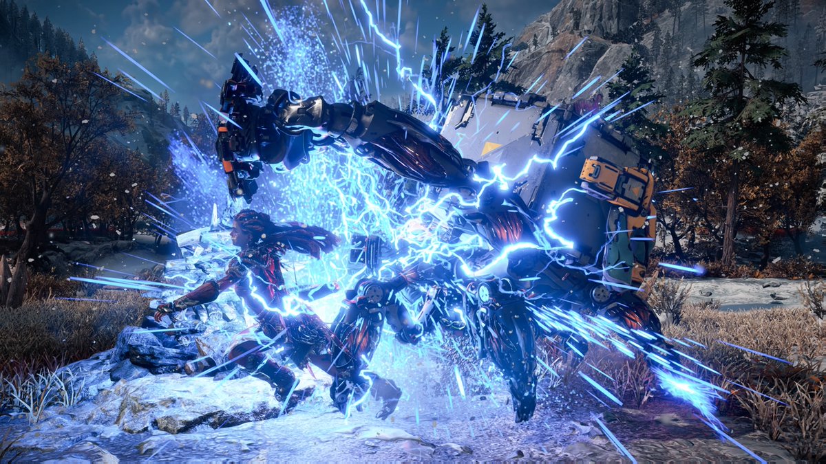 ShouldUPlayIt's tweet photo. Sometimes you get the machines, sometimes the machines get you. #Ambush
#HorizonForbiddenWest #BeyondTheHorizon
#VirtualPhotography #FirstVP
#LovingThisGame https://t.co/PVH81Fb8Xa