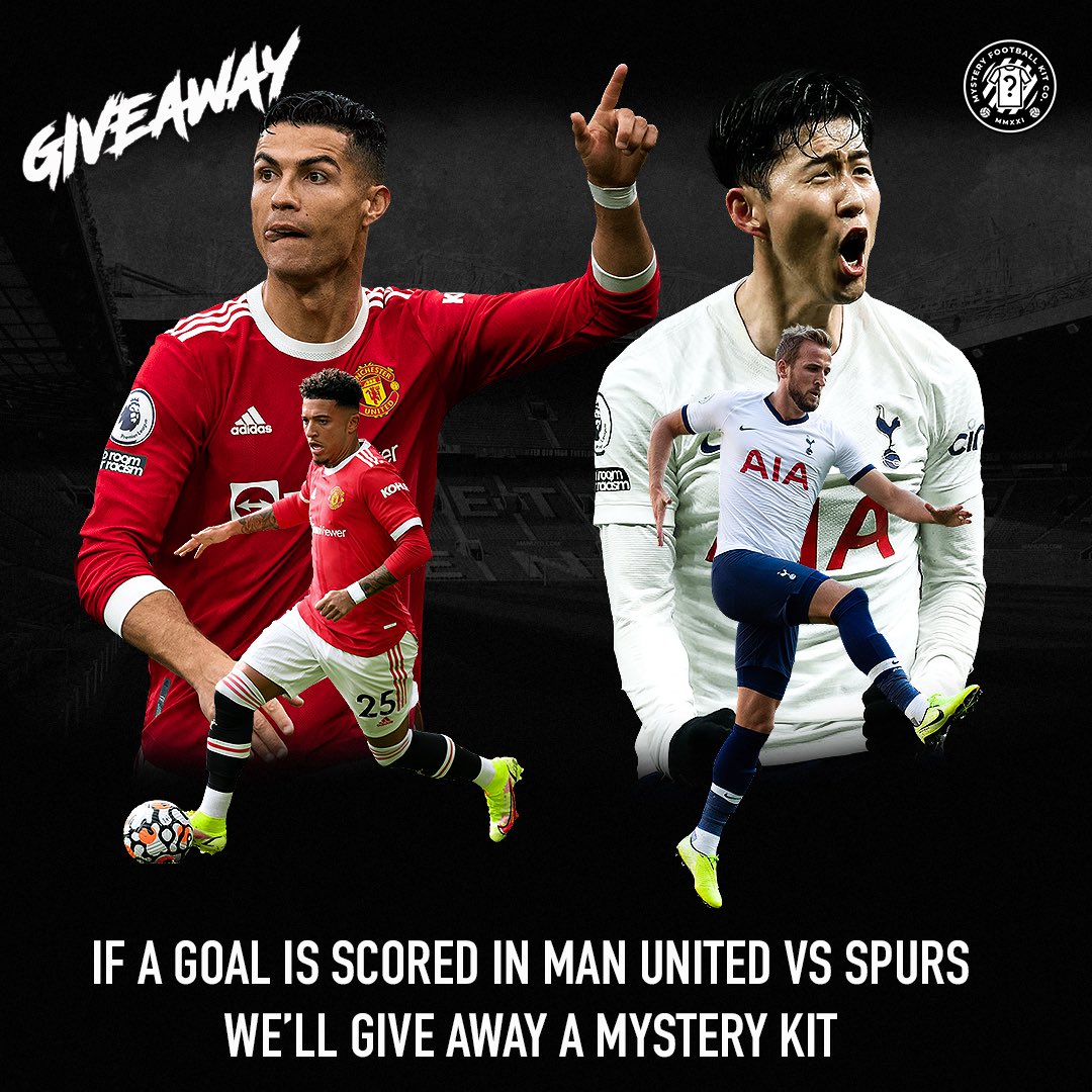 MysteryFootyco's tweet image. 🚨 GIVEAWAY 🚨 

If a goal is scored in the Man United v Spurs game we’ll give away a mystery football kit box 📦🔥

To enter-

1️⃣Follow @MysteryFootyco 

2️⃣ Retweet 🔁

Good Luck 🤞 

Winner announced tomorrow 📅