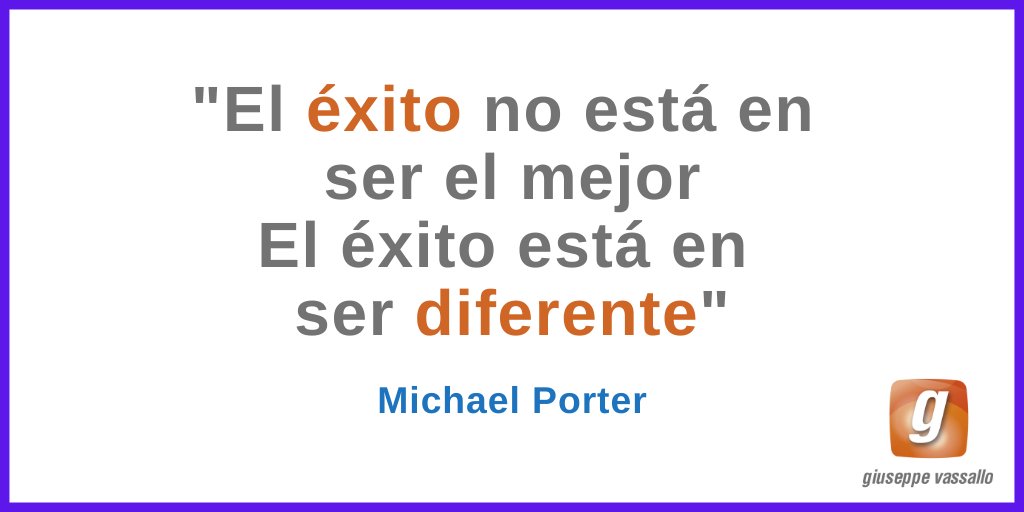VassalloDigital's tweet photo. "El éxito no está en ser el mejor. El éxito está en ser diferente"

#MichaelPorter https://t.co/rKlmMOChRV