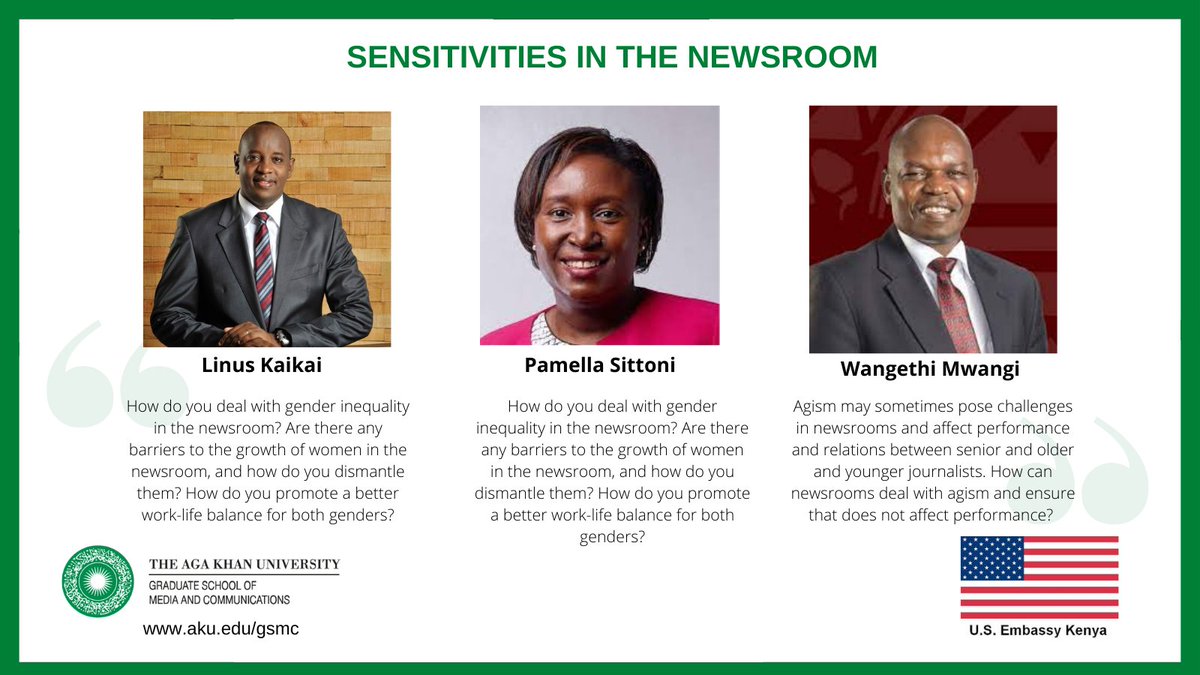 AKU_GSMC's tweet photo. Still talking about #SensitivitesInTheNewsroom at our #MediaManagersBootcamp in partnership with @USEmbassyKenya https://t.co/yGvAaQ1KyR