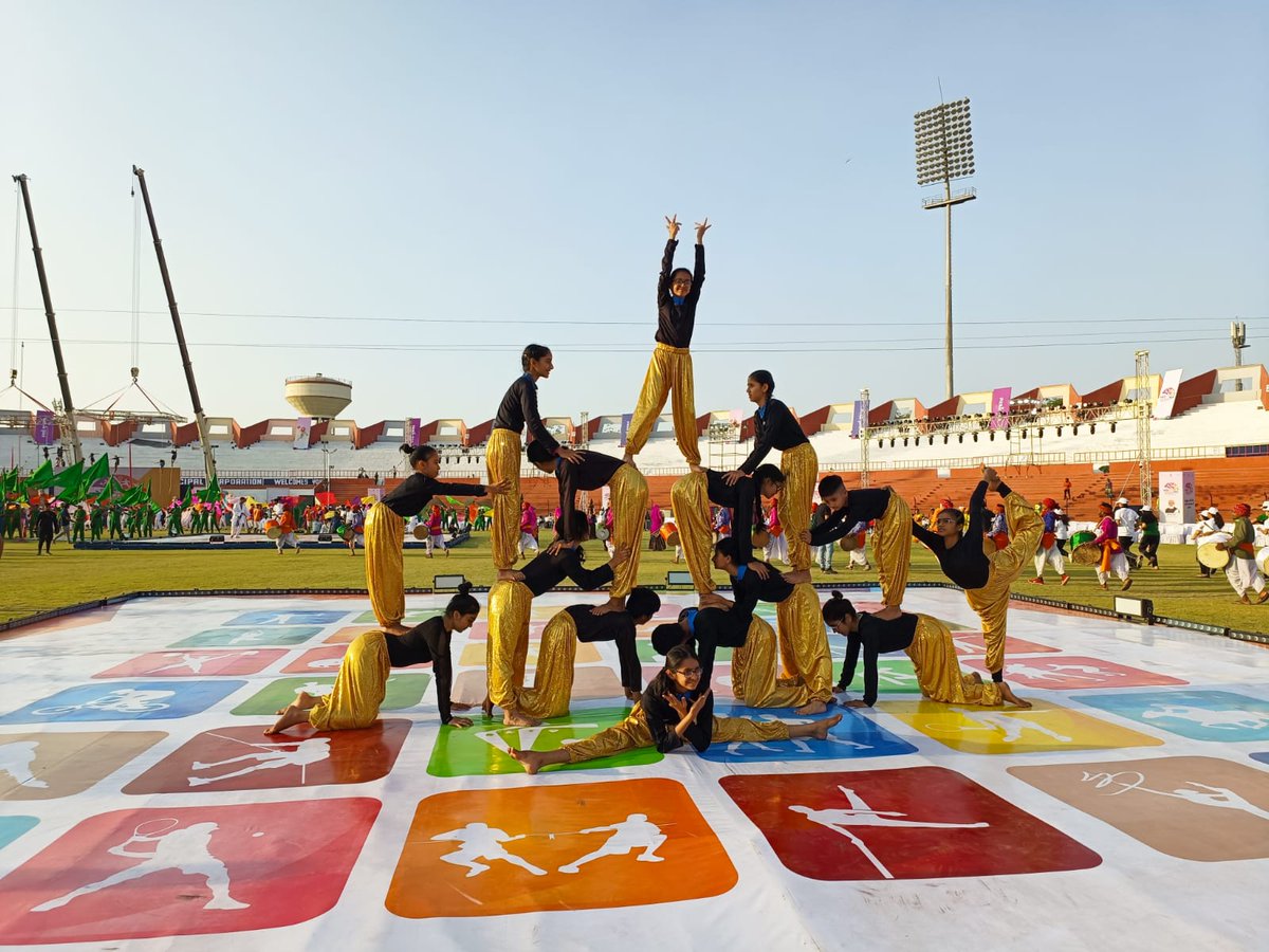 yogasanabharat's tweet photo. Yogasana Athletes are ready to showcase their talent in front of Hon'ble PM Sh @narendramodi Ji &amp; other dignitaries at Khel Mahakumbh opening ceremony at Ahmedabad, Gujarat.

#yogasanasports #yogasana #khelmahakumbh #KMK #yogasanaindia https://t.co/AnfJsSTYvm