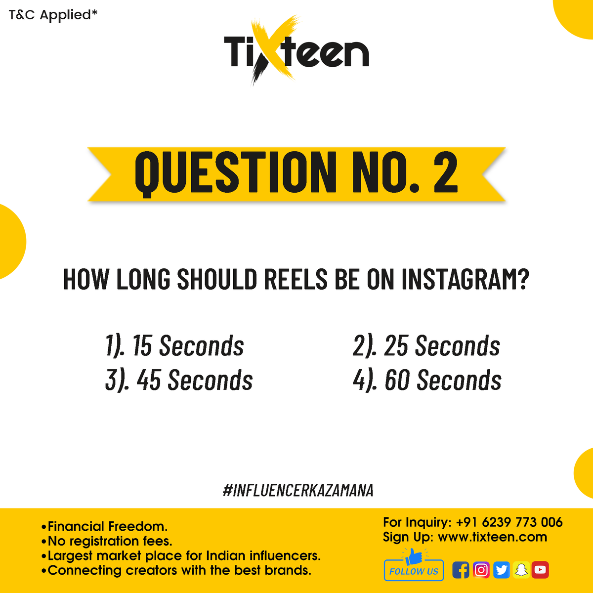 tixteen_'s tweet image. #JointheQuiz  #Question2 
Join our contest &amp;amp; win the exciting gift hampers
Tixteen - Your influencer Market Place.
.
Hurry Up Start Quiz 2.  🧐

tixteen.com