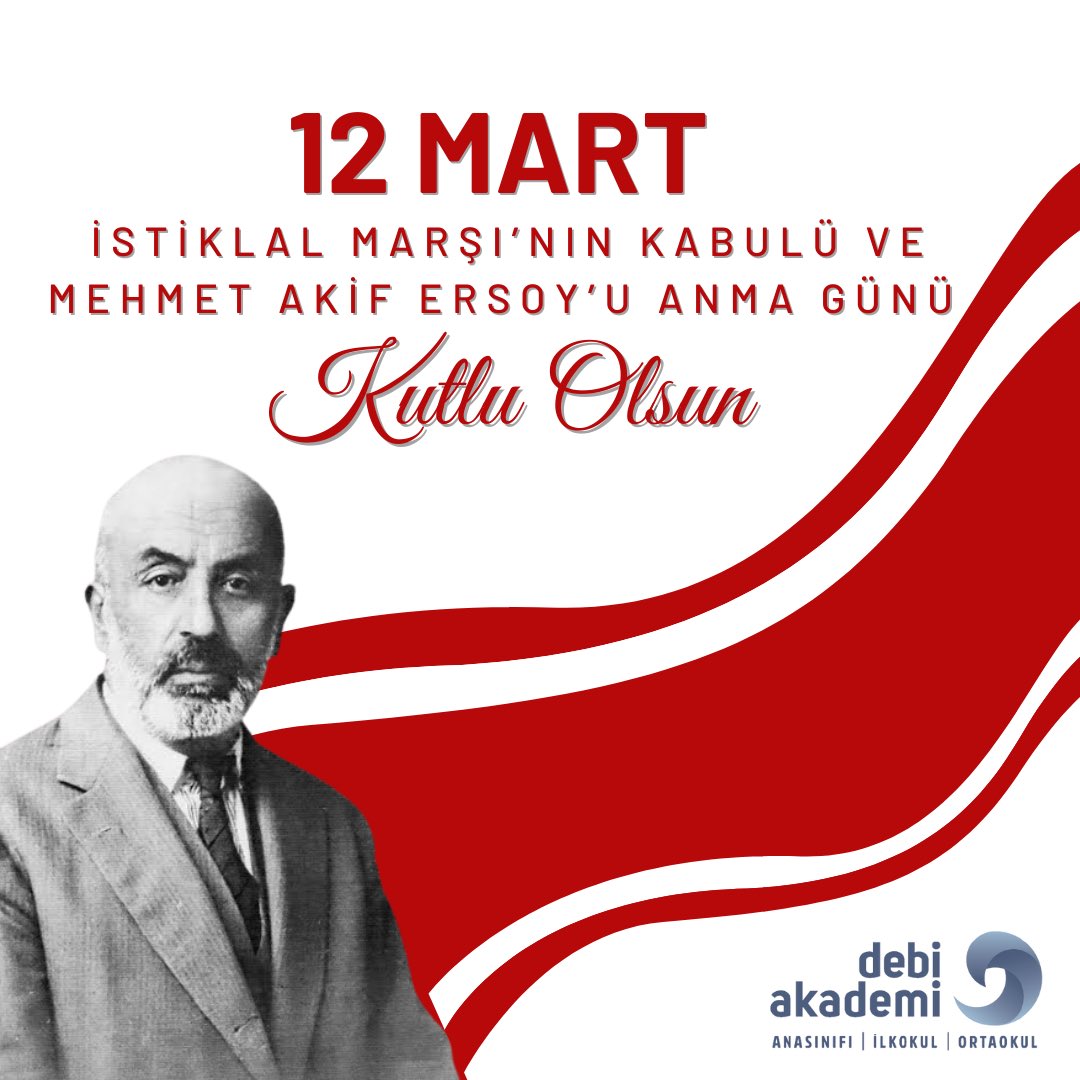 “Hakkıdır, hür yaşamış bayrağımın hürriyet; Hakkıdır, Hakk’a tapan milletimin istiklâl!”

İstiklal Şairimiz Mehmet Akif Ersoy başta olmak üzere istiklal mücadelemizin tüm kahramanlarını rahmet ve minnetle anıyoruz.

İstiklâl Marşımızın kabulünün 101.yıldönümü kutlu olsun.🇹🇷