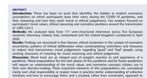 SolPan_SolPan+ (@solpan_plus) on Twitter photo A new paper from the SolPan project; „Ethical Reasoning During a Pandemic: Results of a Five Country European Study“, by <a href="/ethicssteph/">Stephanie Johnson</a> <a href="/fedelucivero/">Federica Lucivero</a> <a href="/bettizimm/">Bettina Zimmermann</a> E Stendahl <a href="/gabriellesamue1/">gabrielle samuel</a> A Phillips & N Hangel tandfonline.com/doi/pdf/10.108… A new paper from the SolPan project; „Ethical Reasoning During a Pandemic: Results of a Five Country European Study“, by <a href="/ethicssteph/">Stephanie Johnson</a> <a href="/fedelucivero/">Federica Lucivero</a> <a href="/bettizimm/">Bettina Zimmermann</a> E Stendahl <a href="/gabriellesamue1/">gabrielle samuel</a> A Phillips & N Hangel tandfonline.com/doi/pdf/10.108…