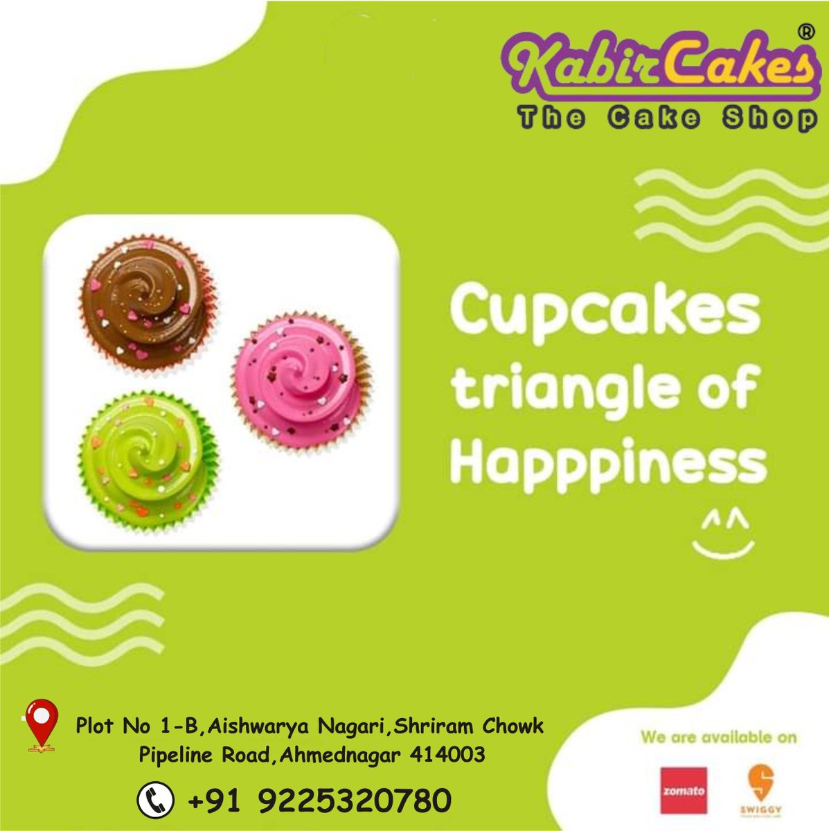 KabirCakes's tweet photo. 🧁🧁 Cupcakes Triangle of Happiness 🧁🧁

Kabir Cakes The Factory Shop 
📱 +91 9225320780 

#KabirCakes #bakery #Cakeshop  #pastry #dessertlover #celebration #pastries #Cupcakes #CupCake #healthyfood #healthysnacks #yummy #delicious #BestBakeryInAhmednagar #अहमदनगर #Ahmednagar https://t.co/T7oXicdpLW