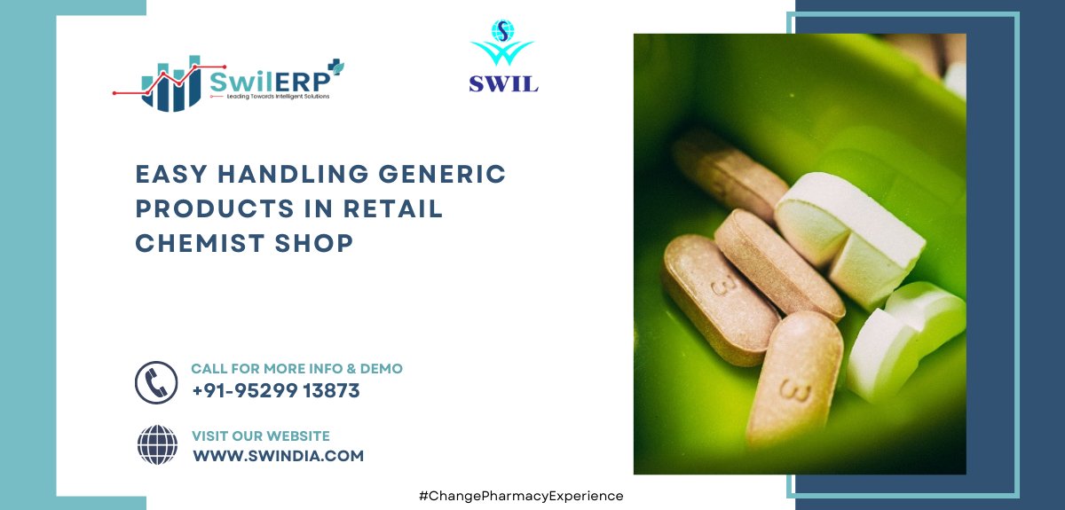 swilerpsoftware's tweet image. #SwilERPsoftware offers #GenericProducts💊💊 handling that reduces the costs of generic medication research, development, marketing, and promotion.
📞For Demo Give a call at 91-95299 13873 
🌐zcu.io/IrjS
#ChangePharmacyExperience #PharmacyManagementSystem #AskforDemo