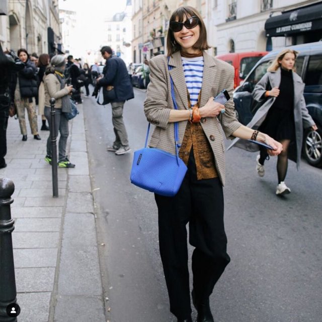 state_of_escape's tweet photo. #PFW was a haze of neutrals teamed with acids and neon moments. 
Electric Blue against a cool toned beige 90s style blazer. 

A perfect pairing for easy elegance. https://t.co/sVqEwuxDhG https://t.co/AmBcQr1fVl