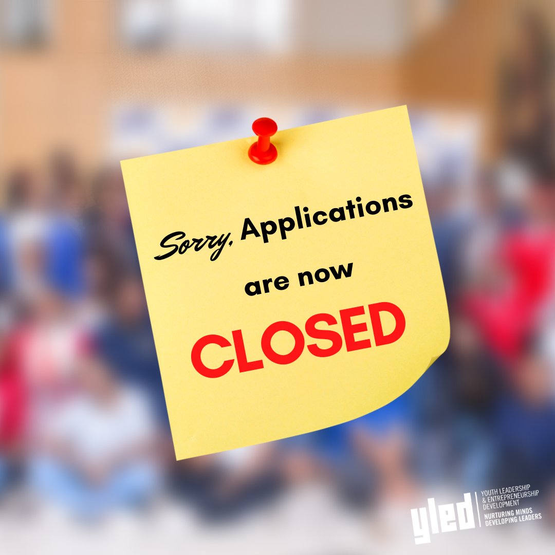 yledsa's tweet photo. Applications are now closed. We are super excited to meet the new 2022 YLED cohorts! Thank you for all those that have applied!
Didn't get the chance to apply? Stay tuned on how you can still be part of the YLED family on our socials.
#yled2022 #recruitment #youthdevelopment https://t.co/OrCVX1qjK3
