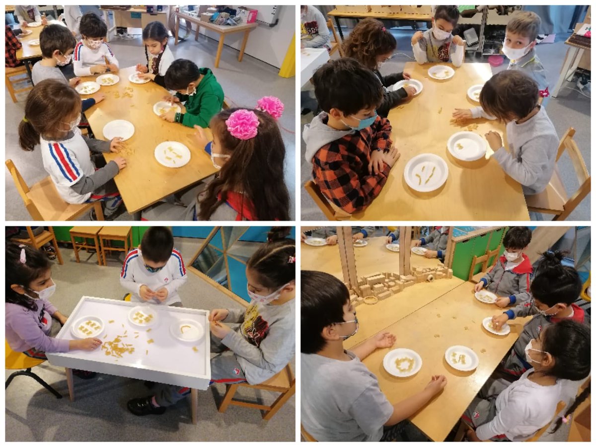 Meslekler temamızda bugün Aşçı ve yapılan yemeklerle ilgili bilgiler edindik. Aşçı nedir? Bugün yapılan yemeklerin içine neler konulduğunu öğrendikten sonra Hayal fabrikası sınıfımızda tabaklarımızın içine makarna çeşitlerinden özgün simetri etkinliğimizi gerçekleştirdik.