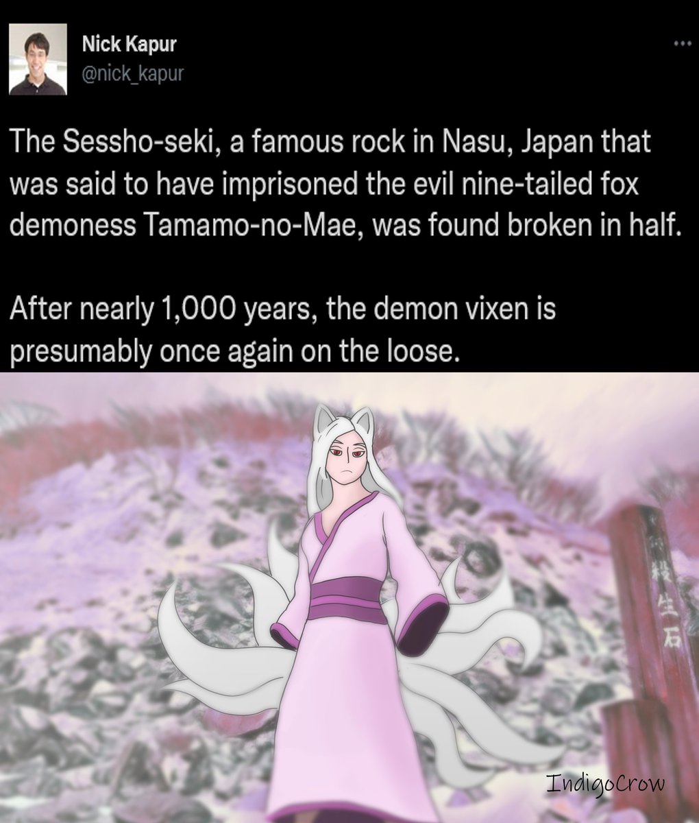 IndigoCrow1's tweet photo. i for one welcome our fox demoness overlord 
#tamamonomae #sesshoseki  #foxgirl https://t.co/FC5KNnd9tE