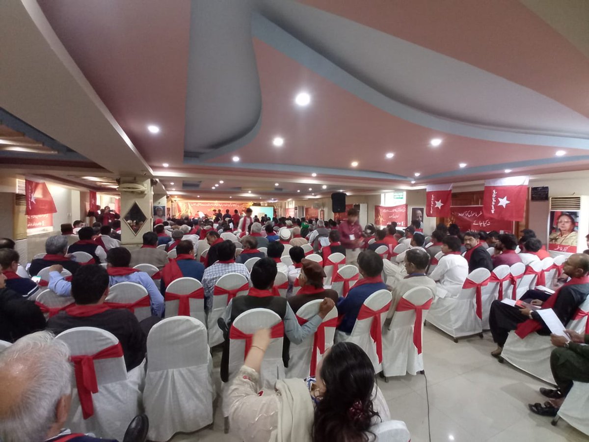 AwamiWorkers's tweet photo. AWP Third Federal Congress starting in Lahore, where delegates from Punjab, Sindh, Balochistan, Khyber Pakhtunkhwa, Gilgit-Baltistan &amp; Azad Kashmir have gathered to elect the party's federal leadership for a 2yr term. #AWPThirdCongress https://t.co/jO6BJhzDf8