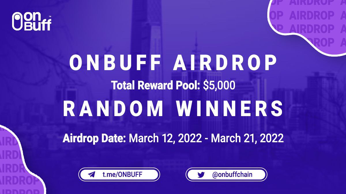 LumiWave_Lab's tweet photo. 🪂 #ONBUFF's #Airdrop Campaign 🪂

✅Complete 6 tasks
💰Reward Pool: 5000 USDT Tokens

Participate Here👇

🚀 https://t.co/R5iShM8mc0

 🗓 Airdrop Period: March 12 - March 21

🗒 Rules: https://t.co/oEaDh6u4ig https://t.co/89rbUPF2rM