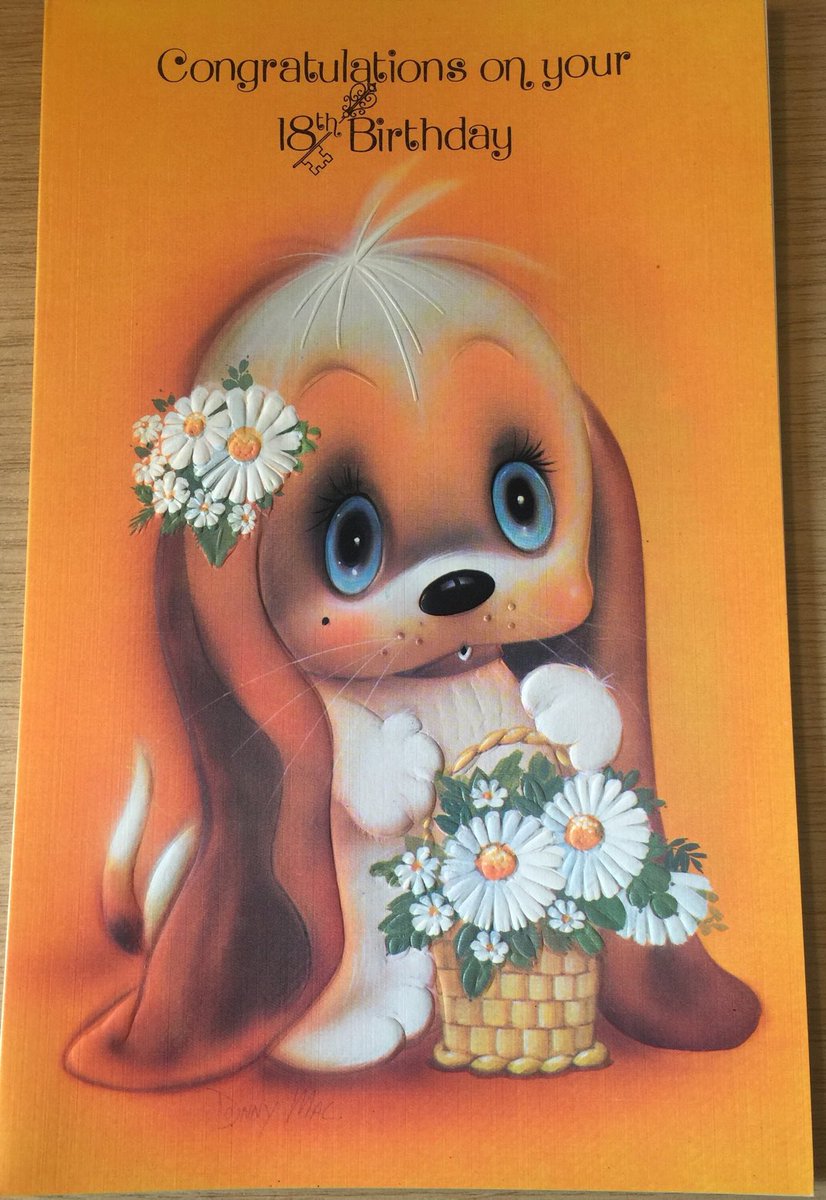 WatsonsVintage's tweet photo. ONLY TWO OF THESE LEFT NOW in my #etsyshop : RARE Large Vintage/Retro Circa 1970s 'Congratulations on your 18th Birthday' Card - Kitsch/Super Cute Dog and Daisies Design - #RetroLoverCard https://t.co/DkHrNsHXKp #1970s #KitschCard #18thBirthdayCard #DogDesign #NostalgicCard https://t.co/73AouuNrpa