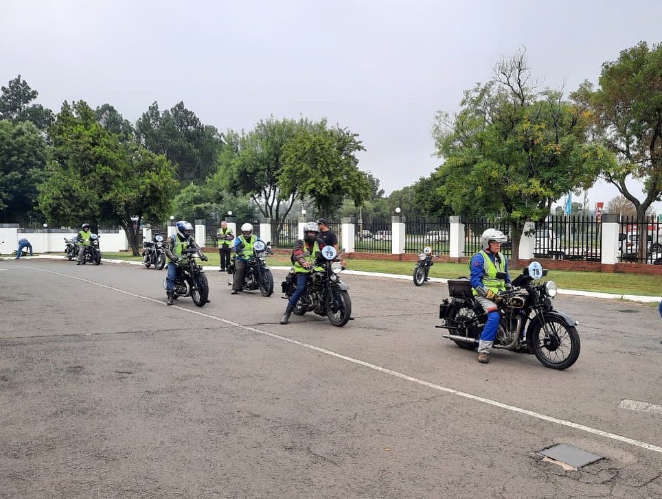 fmotormuseum's tweet photo. Day 2 of the #djrun and we're ready to go! Next stop, Johannesburg 🏍 https://t.co/YfICBX3UTN