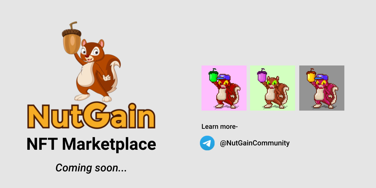 NutGainOfficial's tweet photo. 🔥⚡️Our NFT Marketplace is coming soon...
➡️Stay tuned...
#NUTG #NutGain #NFT https://t.co/LheTxZGTDV