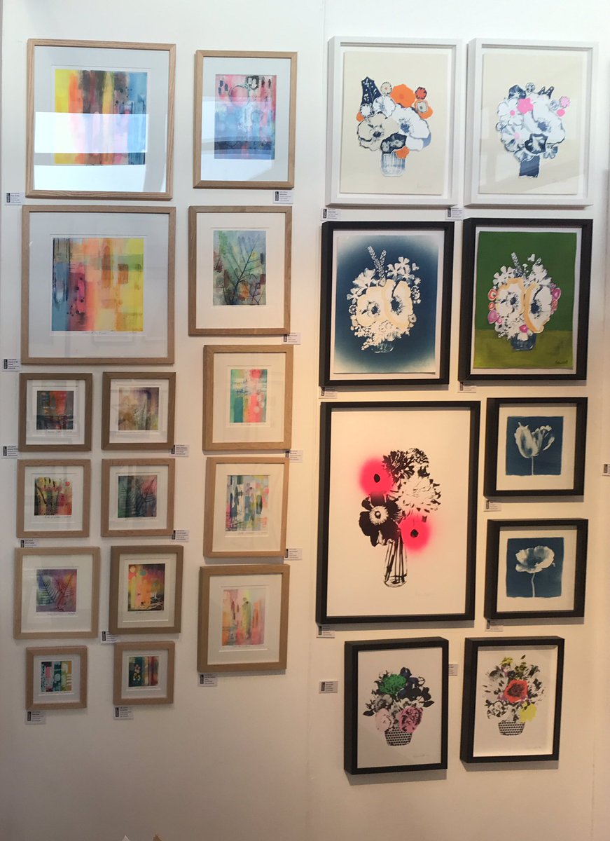 Etchings, cyanotypes, screen prints and and monotypes on our stand E9 at the @AAFLondon open 11-6 today and tomorrow 
#screenprints #etchings #cyanotypes #momotypes  #originalprints #printmakers #affordableart #colourfulart #buyart #artfair #londonartists