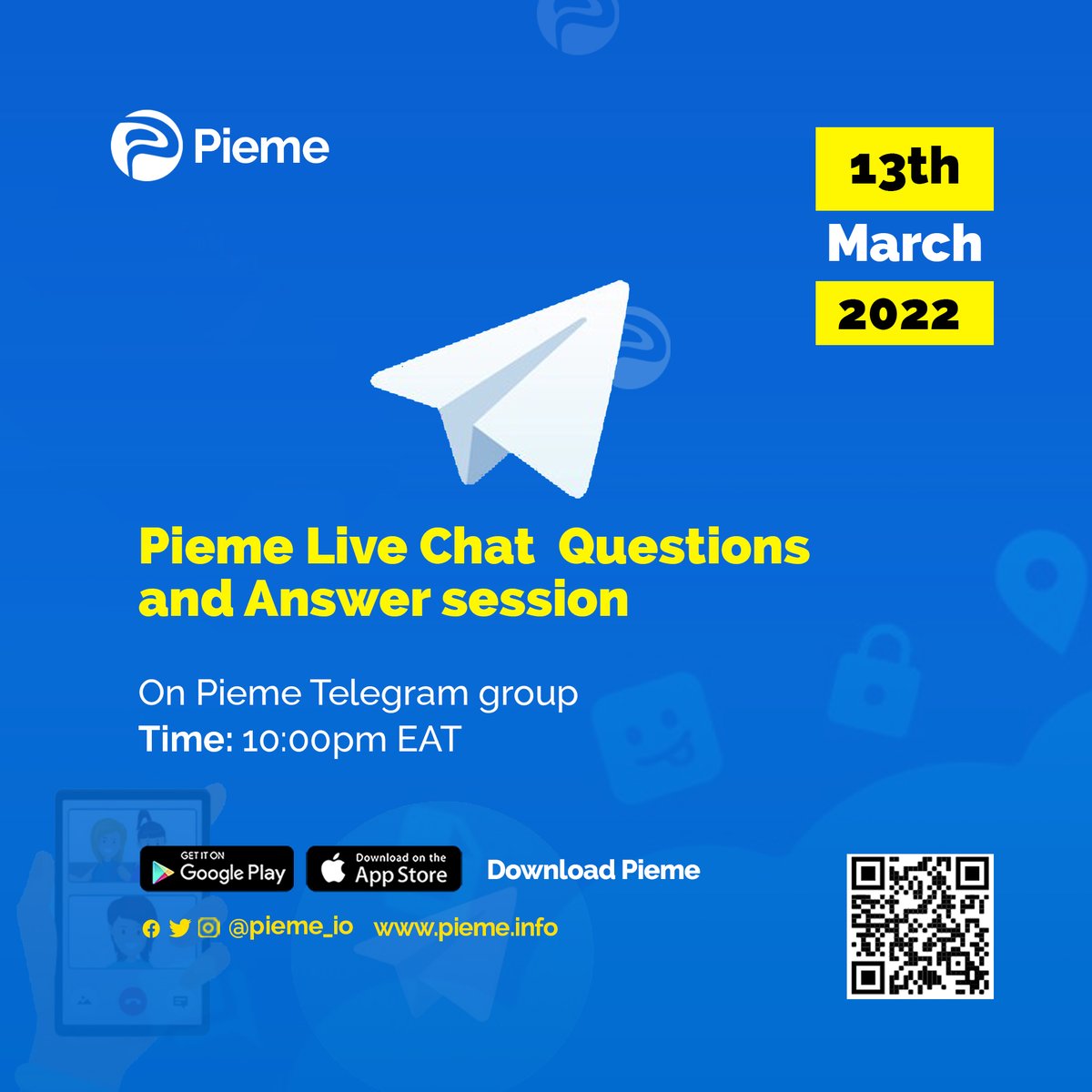 PiemeProtocol's tweet photo. We are having a Live AMA tomorrow at 10pm EAT. Anything you wanna ask the team about Pieme, this is the place. Catch you tomorrow 😃😃😃😃

@SheeshaFinance_ #pieme #food #pietoken #defi #meals #localfood #chefs #localhost #dishes #kitchen #orderfood #online https://t.co/lmWRj3gY9E