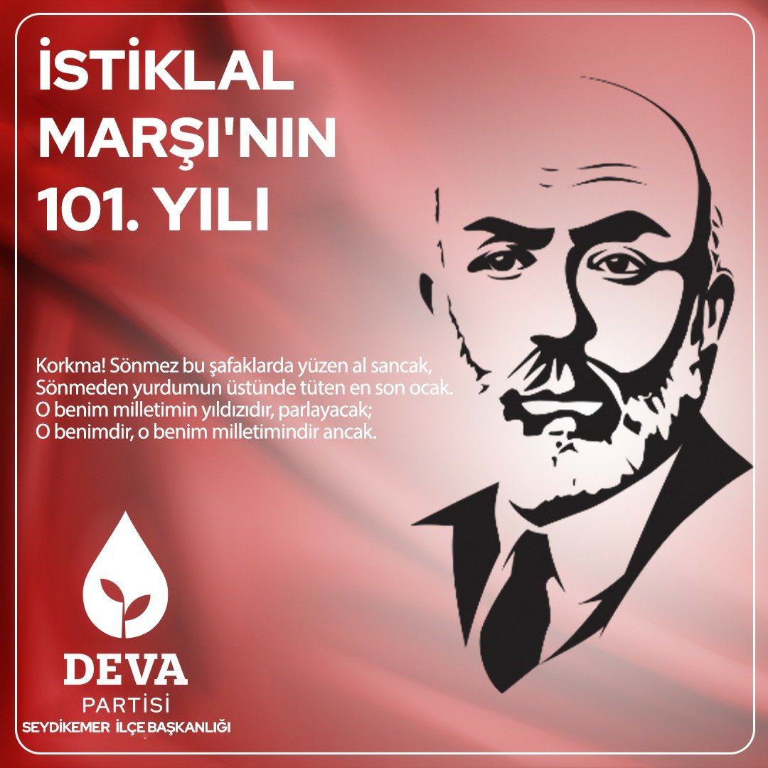 #Korkma!

Ben ezelden beridir hür yaşadım, hür yaşarım.
Hangi çılgın bana zincir vuracakmış? Şaşarım!

12 Mart İstiklal Marşı'nın Kabulünün 101. Yıl Dönümünde Milli Şairimiz #MehmetAkifErsoy’u rahmet ve minnetle anıyoruz.

#İstiklalMarşı