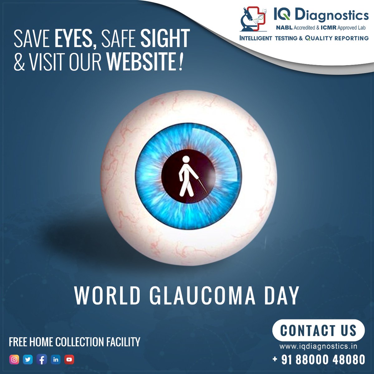 World Glaucoma Day. #Glaucomaday #worldglaucomaday #Pathology #Diagnostics #iqdiagnostics #Healthcheckups #diagnosticlabs #pathlabs #diagnosticservices #testingservices #expertdoctors
#labinnoida #Noida #GreaterNoida #Ghaziabad