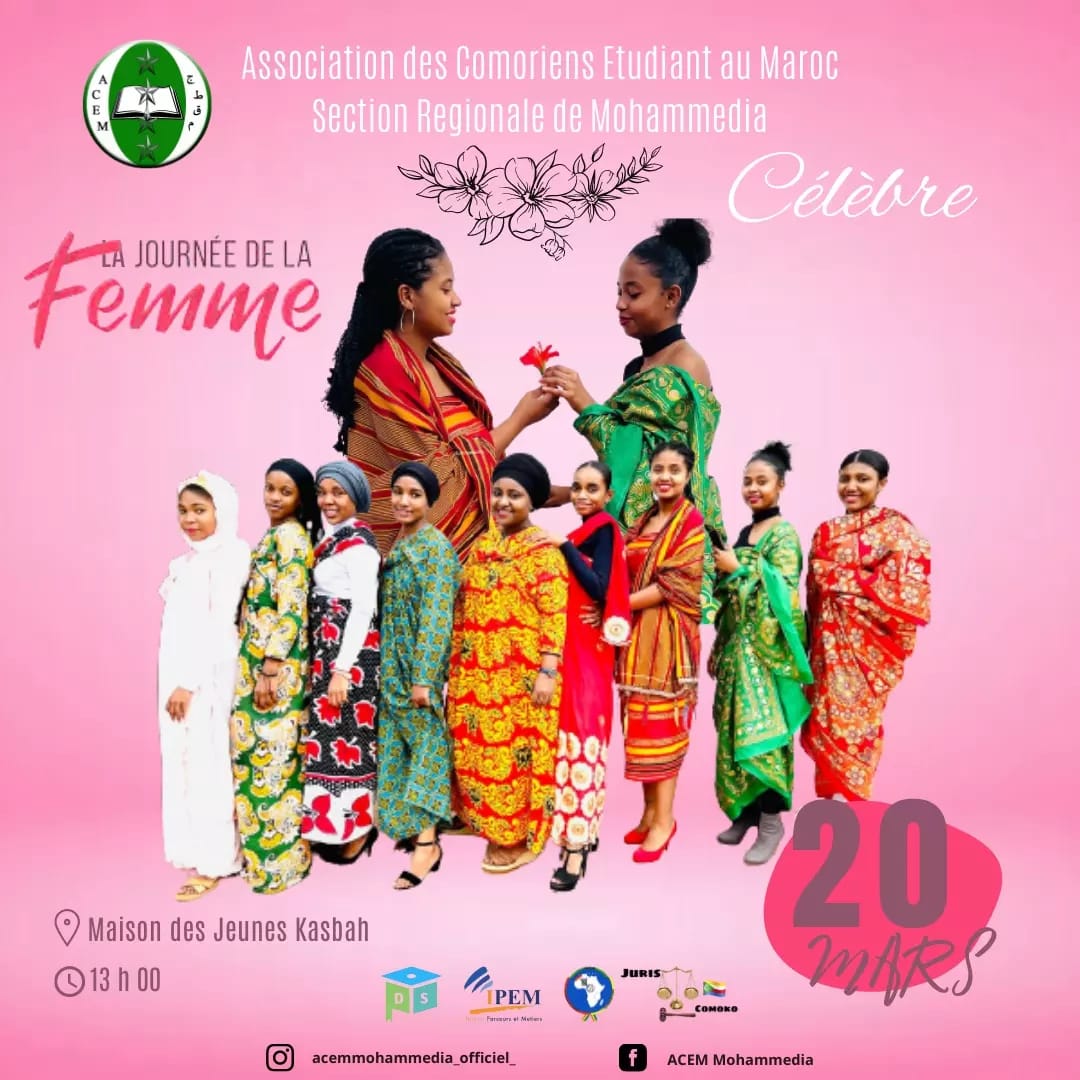 A l'occasion de la journée Internationale de la femme le bureau exécutif de l'association de Mohammedia vous invite à prendre part dans cette journée.